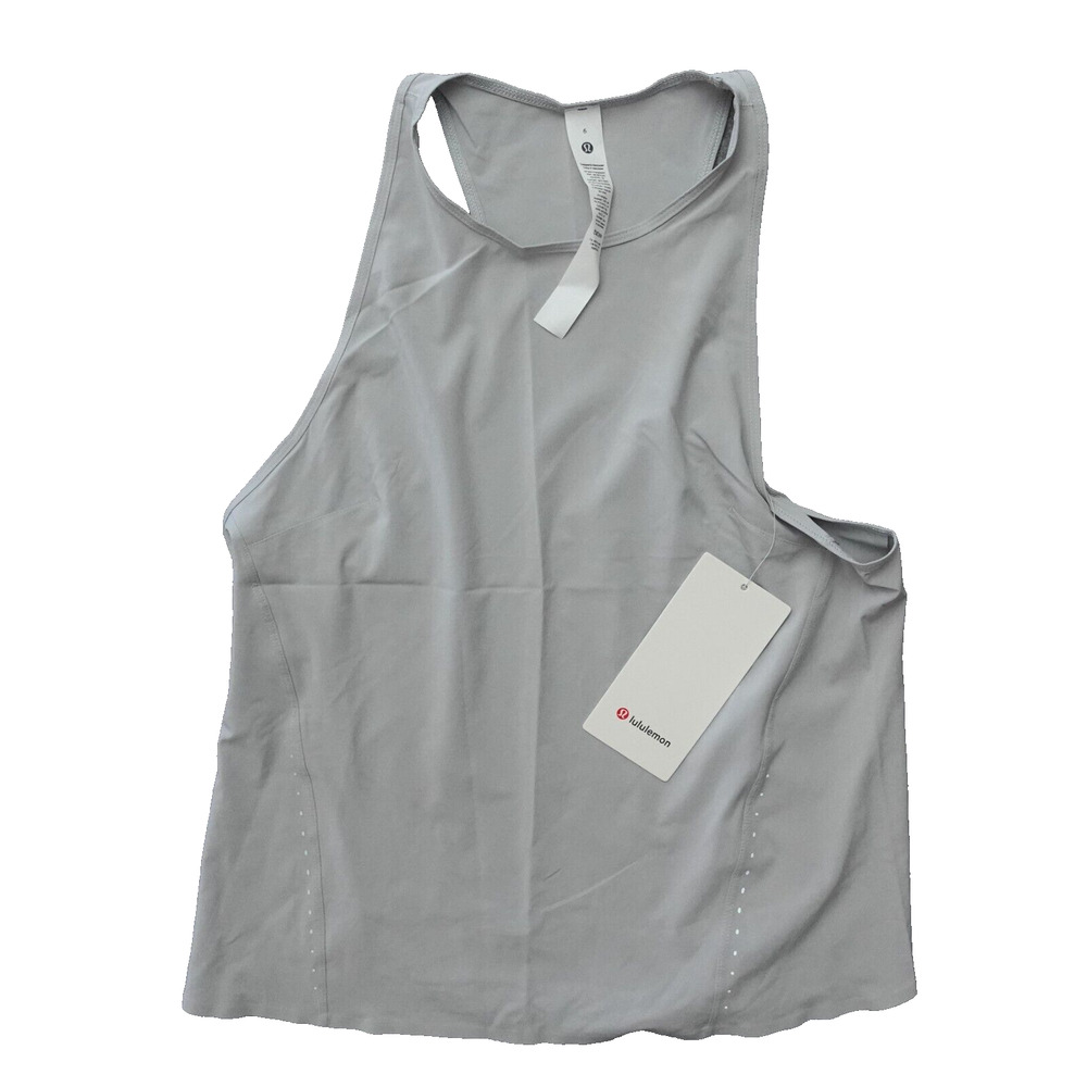 New Lululemon Size 6 Lightweight Stretch Run Tank Racerback SESL Light Grey